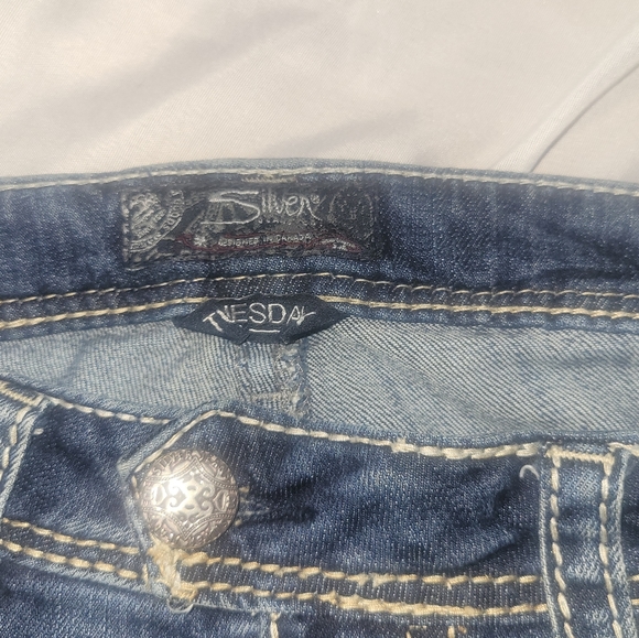 Tuesday Low Rise Silver Jeans - Picture 4 of 7